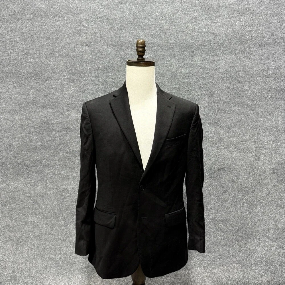 Jos A Bank 1905 Mens Black Blazer Sport Coat Suit Jacket Wool Two Button